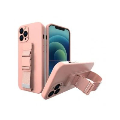 Afbeelding van Touwhoes gelhoes met sleutelkoord ketting handtas Samsung Galaxy A32 4G roze