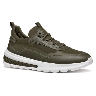 Afbeelding van Geox Spherica Actif Sneakers laag, Heren, Maat: 39, Military Leer en textiel