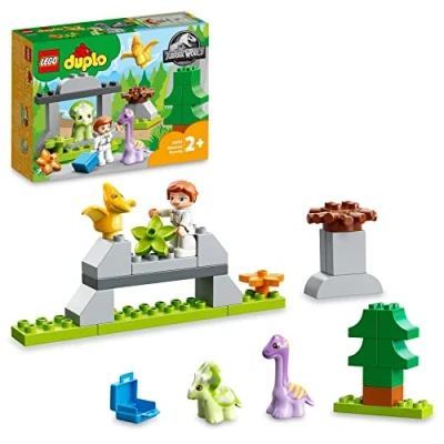 Afbeelding van LEGO 10938 Duplo The Nurserie of Dinosaurus, speelgoed met figuren voor kinderen vanaf 2 jaar, triceratops, pteranodon en brachiosaurus, cadeau idee