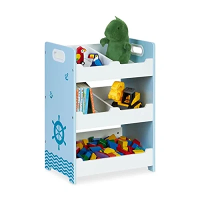 Afbeelding van Relaxdays speelgoedkast met 5 vakken opbergrek kinderen roze speelgoedrek kinderkamer M