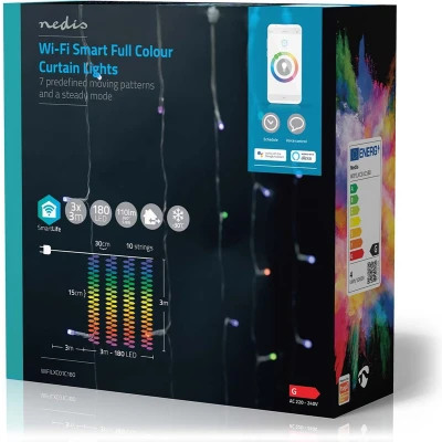 Afbeelding van Nedis SmartLife LED gordijn RGB 3m