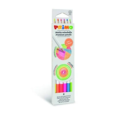 Image de 6 crayons de couleur fluo Minabella Primo