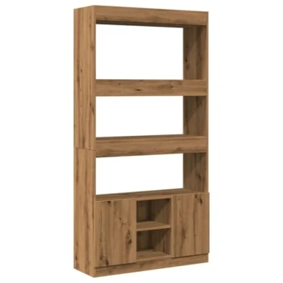 Afbeelding van vidaXL Hoge kast 92x33x180 cm bewerkt hout artisanaal eikenkleurig