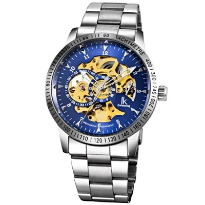 Afbeelding van Alienwork IK automatisch horloge, heren, dames, skelet, glazen bodem