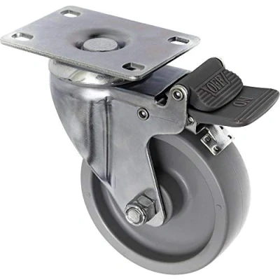 Afbeelding van TOOLCRAFT TO 5137938 Zwenkwiel 100 mm met parkeerrem en schroefplaat Draagvermogen (max.): 125 kg
