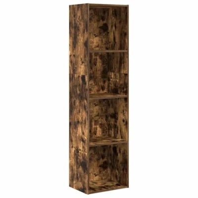 Afbeelding van Boekenkast 40x30x152 cm bewerkt hout gerookt eikenkleurig