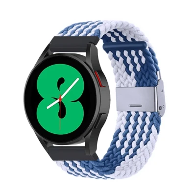 Afbeelding van Garmin Vivoactive 4 / 4L Braided nylon bandje Blauw wit