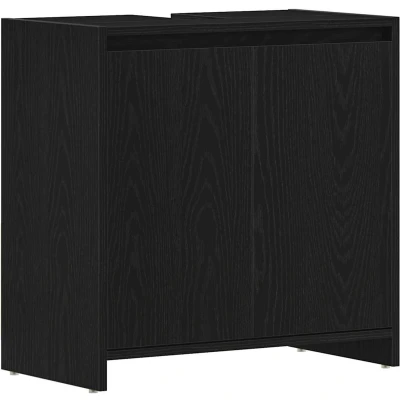 Afbeelding van Badkamerkast 60x33x60 cm spaanplaat zwart eikenkleurig