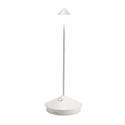 Afbeelding van Zafferano Pina Tafellamp Oplaadbare Buitenlamp Wit Spatwaterdicht (IP54) Bureaulamp Snoerloos Dimbare LED Lamp Draadloos Oplaadstation Terraslamp USB Oplaadbaar 29 cm