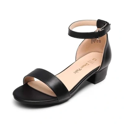 Afbeelding van DREAM PAIRS Sandalen voor meisjes, prinsessenschoenen hakschoenen, 3 cm, schoenen feestjes en verjaardagen, hoge hakken kinderen, zwart.