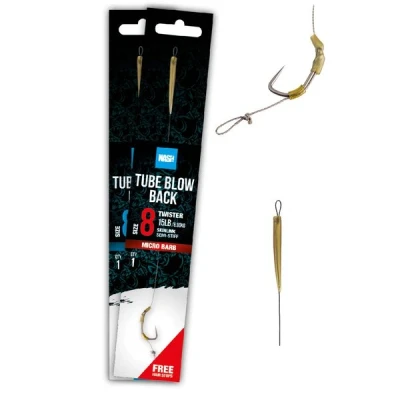 Afbeelding van Nash Tube Blow Back Rig Haakmaat 6 (20lb) Karper onderlijnen