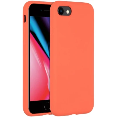 Afbeelding van Accezz Hoesje Geschikt voor iPhone SE (2022) / (2020) 8 7 Siliconen Liquid Silicone Backcover oranje