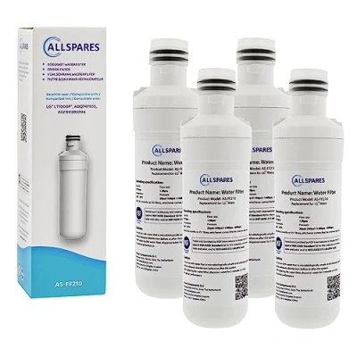 Afbeelding van AllSpares Waterfilter (4x) voor koelkast geschikt LG LT1000P / AGF80300704 ADQ74793501