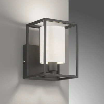 Afbeelding van Wandlamp Gilli met stoffen kap wit