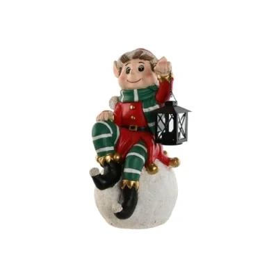 Afbeelding van Kerstversiering Home ESPRIT Wit Zwart Rood Groen Elf 26 x 42 cm