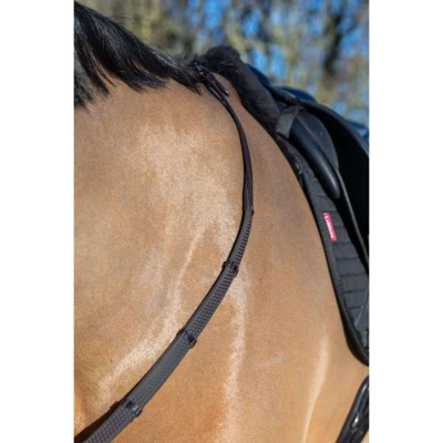 Afbeelding van LeMieux Teugels Arika Soft Rubber with Stopper Bruin/Zilver Full