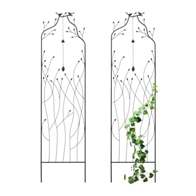 Afbeelding van plantensteun 170 cm klimplanten met belletje metaal