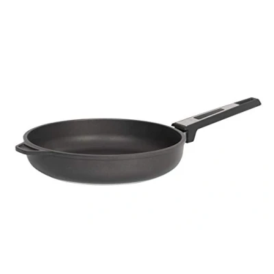 Afbeelding van SKK 5281 Titan Inductie Gietijzeren pan met antiaanbaklaag, geschikt voor inductie, versterkt keramiek, vaste handgreep, ovenbestendig, Made in Germany
