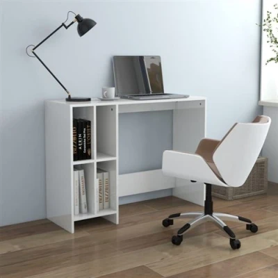 Afbeelding van Bureau 102,5x35x75 cm spaanplaat hoogglans wit