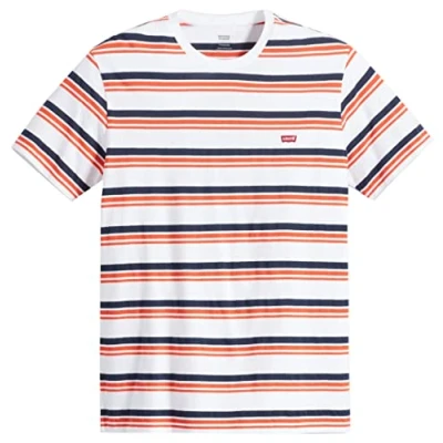 Image de Levi&#039;s Homme T Shirt Ss Original Housemark Tee, Andres Stripe Bright White, XS