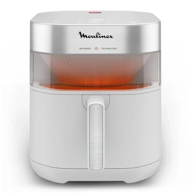 Afbeelding van Moulinex Easy Fry Infrared, 7 l, infraroodtechnologie, digitaal paneel, vaatwasmachinebestendige anti aanbaklaag, kijkvenster, 8 modi, app recepten, EZ831GF0