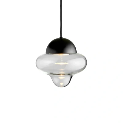 Afbeelding van Nutty hanglamp, helder / zwart, Ø 18,5 cm, glas