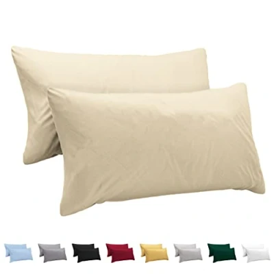 Afbeelding van Kussensloop, 40 x 80 cm, 100% jersey katoen, 150 g/m², beige, met ritssluiting, Twinzen kussensloop Oeko Tex gecertificeerd, zacht en ademend