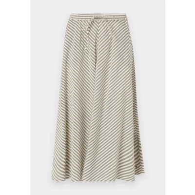 Afbeelding van Tommy Hilfiger dames Midi A lijn rok met streepprint in de kleur Beige, maat: 36