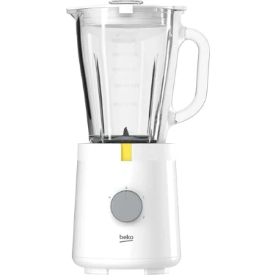 Afbeelding van BEKO, Blender, vermogen 600 watt, glazen kom met grote inhoud van 1,75 l, toerentalregelaar + puls, 4 roestvrijstalen messen, praktisch, eenvoudig en snel te bedienen, wit