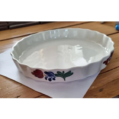 Afbeelding van Boerenbont Quiche Taartvorm Ovenschaal diameter 25 cm aardewerk