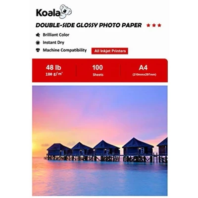 Afbeelding van KOALA 100 vellen dubbelzijdig glanzend fotopapier voor inkjetprinters, DIN A4, 180 g/m²