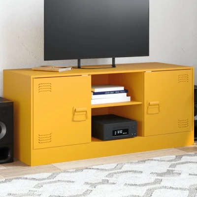 Afbeelding van Tv meubel 99x39x44 cm staal mosterdgeel
