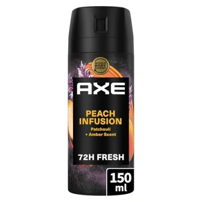 Image de AXE Déodorant Homme Spray Peach Infusion Collection Prestige Anti transpirant Fraîcheur 72h non stop parfum pêche patchouli et ambre 150ml