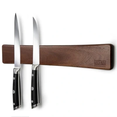Afbeelding van HOSHANHO magnetische messenhouder van hout met extra sterke magneet, stang voor messen en gereedschap, 40 cm
