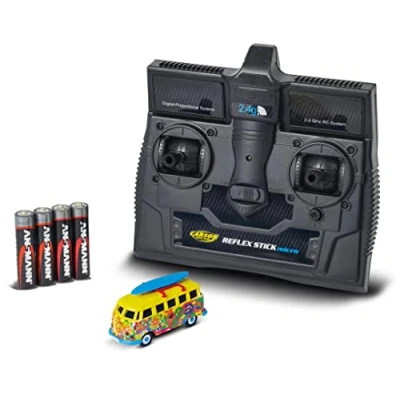 Afbeelding van Carson Modellsport 1:87 RC modelauto voor beginners Elektro Bus VW T1 Flower Power 100% RTR 2,4 GHz