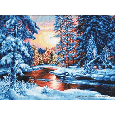 Afbeelding van Borduurpakket Luca S WINTER LANDSCAPE winterlandschap B477 telpatroon om zelf te borduren