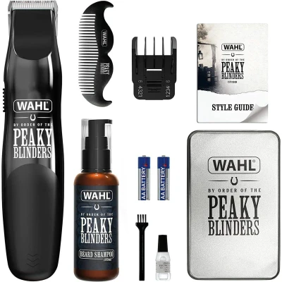Afbeelding van Wahl Peaky Blinders 5 Delig Baardtrimmer set Precisie Trimmer Baardshampoo Kam Limited Edition