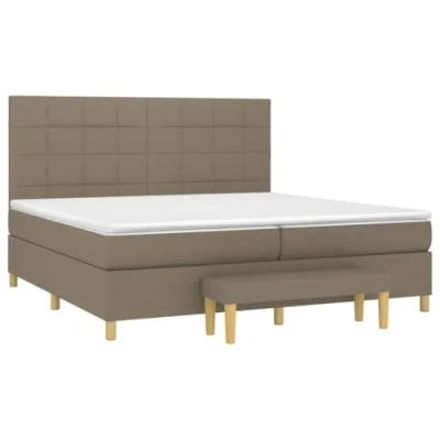 Afbeelding van vidaXL Boxspring met matras stof taupe 200x200 cm