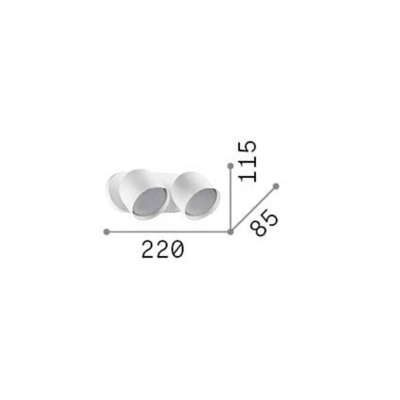 Afbeelding van Ideal Lux wandlamp Dodo messingkleurig 2 lamps metaal Ø 8.5cm