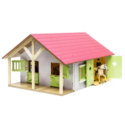 Afbeelding van Ecurie avec 2 stalles et stockage 1:24