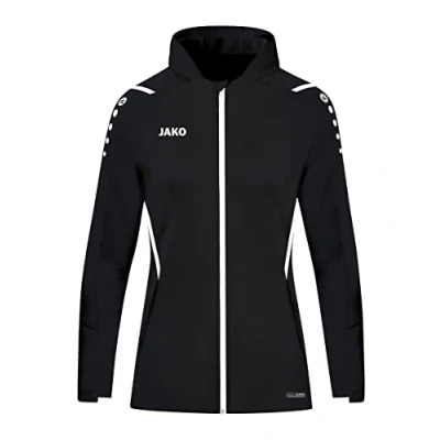 Afbeelding van Jas met kap Challenge Zwart/wit / 36
