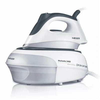 Image de Fer à repasser avec chaudière HAEGER Marbella 2400W Réservoir 0.9 Litres Semelle en Acier Inoxydable
