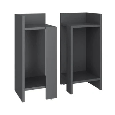 Afbeelding van Vicco LenarNachtkastje 27 x 60 cm Set van 2 Antraciet