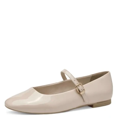 Afbeelding van Tamaris Ballerina&#039;s, Dames, Maat: 36, Ivory patent Kunststof