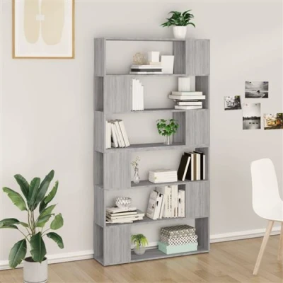 Afbeelding van vidaXL Boekenkast/kamerscherm 100x24x188 cm grijs sonoma eikenkleurig