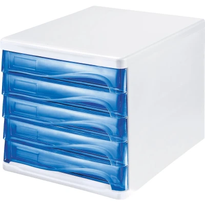 Afbeelding van helit ladebox, 5 schuifladen, A4, polypropeen