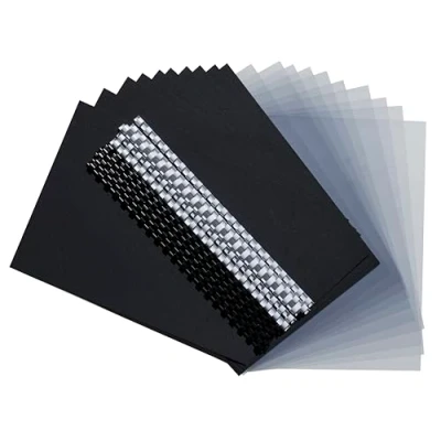 Afbeelding van Exacompta Ref. 42844E 1 presentatieset spiraalbinders voor 10 40 vel A4 5 bindruggen 6 mm zwart van 8 wit PVC platen platte kaft