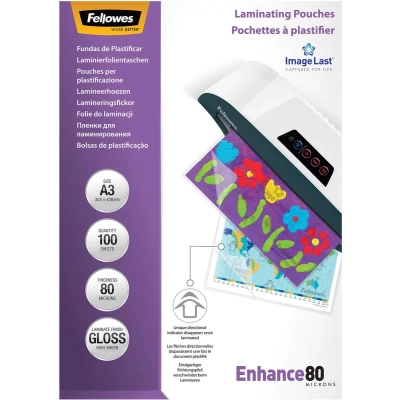 Afbeelding van Fellowes lamineerhoes Enhance80 ft A3, 160 micron (2 x 80 micron), pak van 100 stuks