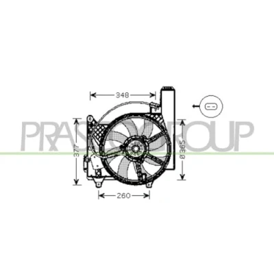 Afbeelding van PRASCO OP350F002 Radiator Ventilator 365 12 240 OPEL: Meriva A