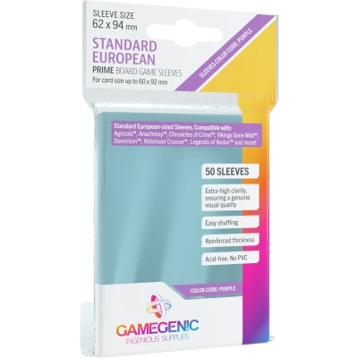 Afbeelding van Gamegenic Prime Board Game Sleeves Purple 62 x 94 mm (50 stuks)